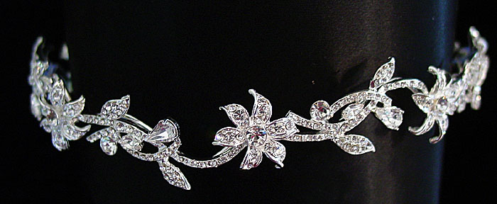This tiara is using a combination of rhinestones and Swarovski crystals